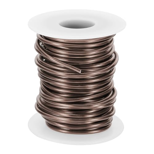 Alambre de aluminio maleable PATIKIL de 2.5mm, bobina marrón para jardín y manualidades