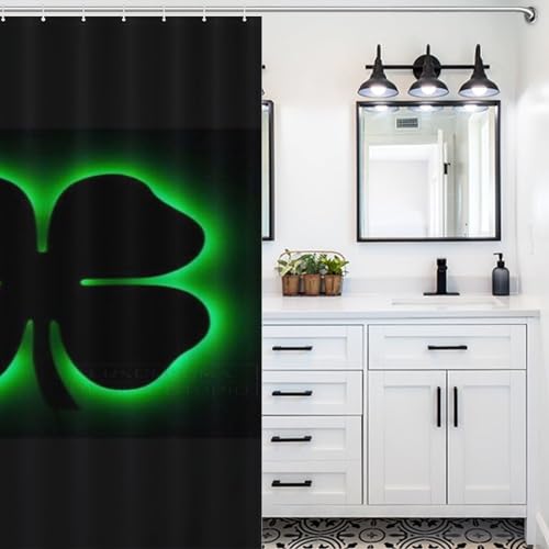 Rideau de douche trèfle à quatre feuilles 152x183 cm en polyester imperméable - 5