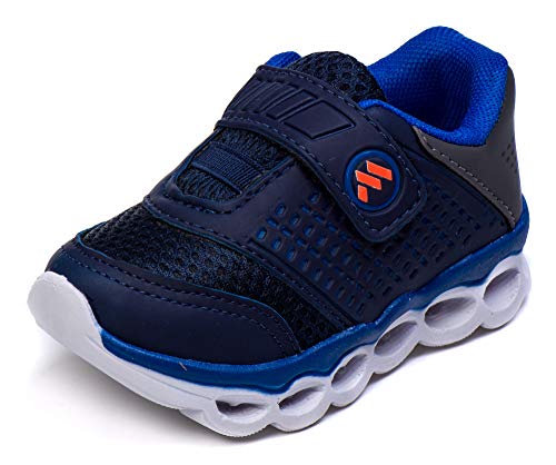 Tênis Infantil Masculino Com Luzes de Led MP1814 - AS109 Cor:Azul Marinho-Royal;Tamanho:23