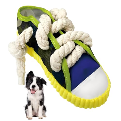 YOFDAL Giocattoli da Masticare Morbidi per cani di Piccola Taglia,Regali per la Dentizione per Cani,Grazioso Design a Forma di Scarpa(Giallo)