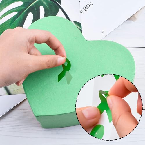 WANDIC 0.75 * 1.28'' Green Ribbon Awareness Sticker - Image 3