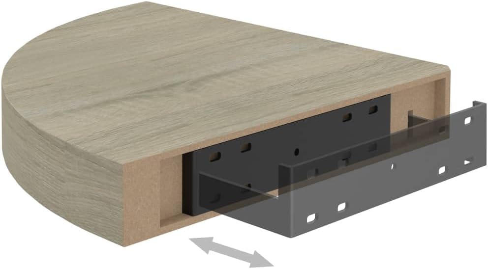 Modern Floating Corner Shelf,Floating Shelve Decorative Wall Mounted Shelf ​Display Storage Rack Organizer for Bathroom Bedroom Kitchen Living Room,Oak 9.8"x9.8"x1.5" MDF