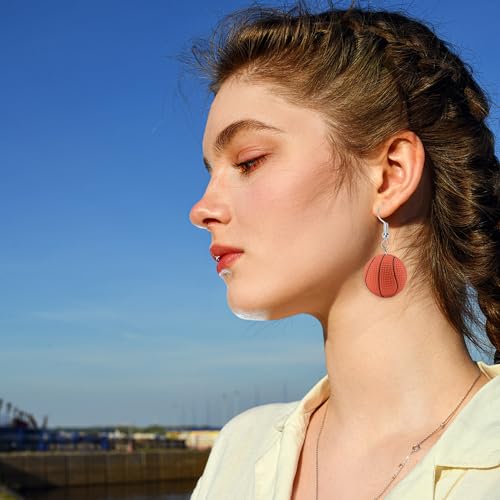 Sports Basketball Dangle Earrings,Cute Basketball Drop Earrings Basketball Player Jewelry for Women Gifts3