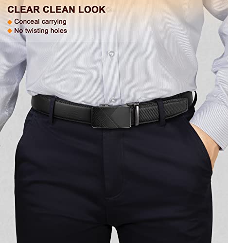Image of Men's Belt,Bulliant Leather Adjustable Belt for Men Dress Casual 1 3 /8,Trim to Fit