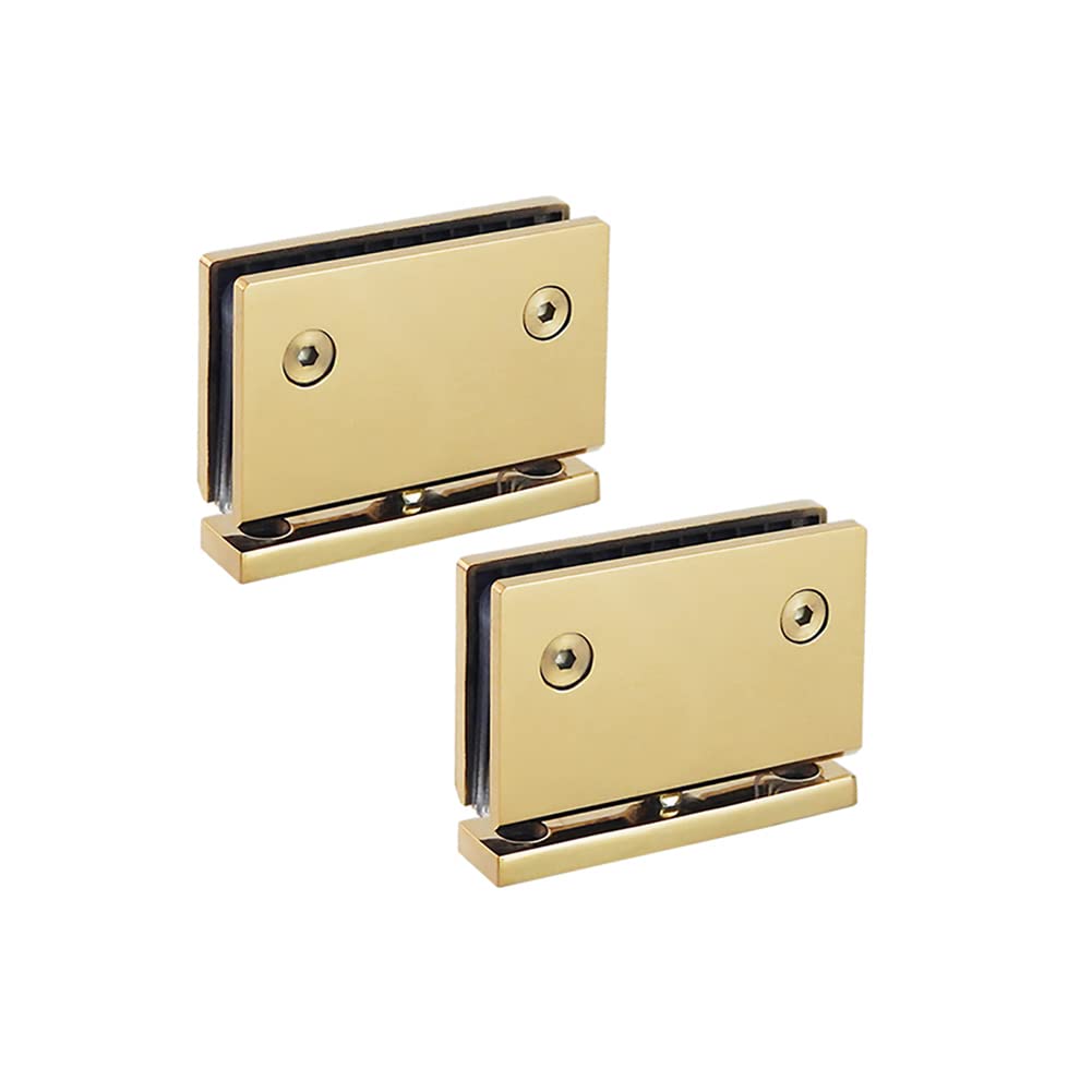 Myxjx Titanium Gold Hinges, 360 Degree Pivot Hinges 304 Stainless Steel Glass Clamp 90°Positioning Door Hinge Bearing 50Kg