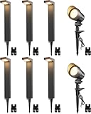 SUNVIE LED Low Voltage Landscape Lighting Kit 12V-24V Aluminum Low Voltage Landscape Lights Wired, 3000K Outdoor Pathway Lights Spotlights with Connectors Waterproof for Patio Yard Garden, 8 Pack
