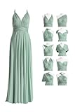 72styles Women's Sage Bridesmaids Dresses, Off Shoulder Wedding Bridesmaid Elastic Evening Gown Formal Prom Dress Multi-Way Dress