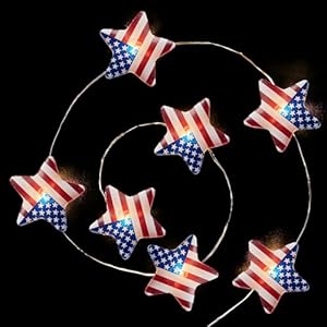 BlcTec 4th of July Decorations, Red White and Blue String Lights with 20 LED Big Stars Patriotic Lights, Waterproof Design for Indoor Outdoor Memorial Day July 4th Décor BlcTec 4th of July Decorations Red White and Blue String Lights with 20 LED Big Stars Patriotic Lights Waterproof Design for Indoor Outdoor Memorial Day July 4th Decor