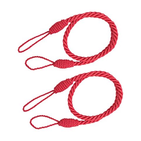 Folpus Tiebacks Tassel Curtain Tieback Decoration 2 Pcs, Red Cover
