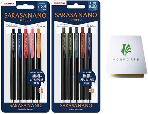 Set de bolígrafos gel QULLITY SARASA NANO 10 colores