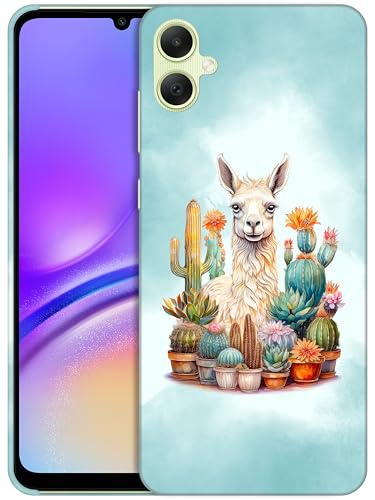 Coque Samsung A05 motif floral lama au design fin et élégant à clipser