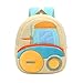 Lazeny 2x Kinderrucksack Ingenieurfahrzeug Schulrucksack Babyrucksack Backpack Grundschüler Rucksack Schule Reise Taschen Kindertasche Schultaschen 2-6 Jahre Mädchen Kinder Jungen (Beige Gabelstapler)