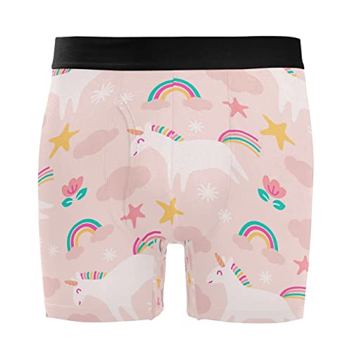 Bóxer para hombre Vnurnrn con diseño de unicornio rosa y arco iris pack de 2
