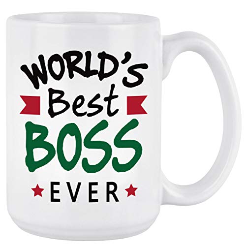 Worlds Best Boss Mug Best Boss Ever Mug Coffee Mugs Funny Best Boss Gifts for Men Women Boss Gift Presents Ideas 16 Oz White