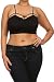 Vialumi Women's Plus Size Spaghetti Strap Cropped Strappy Camisole Black 2X/3X