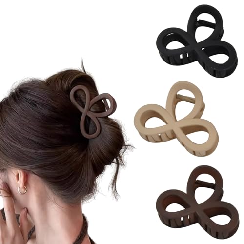 3 Pezzi Matte Fermaglio Capelli Donna, Mollettone Capelli Donna, Pinza per Capelli Antiscivolo, Fermagli Artigli Medi per Ragazze e Donnecapelli Spessi e Sottili