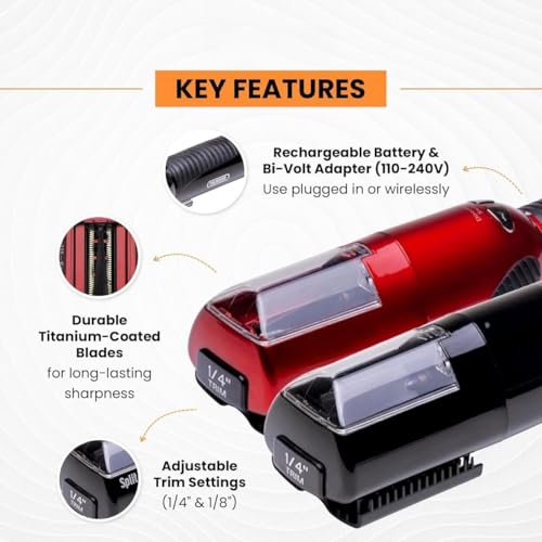 Image of Pro Hair Cutter Fix Automatic Split End Remover for Treatment of Frizzy, Dry, Damaged, Colored, Broken, Curly, Straight or Bleached Hair Types, Women Beauty HairStyling Tool - Black