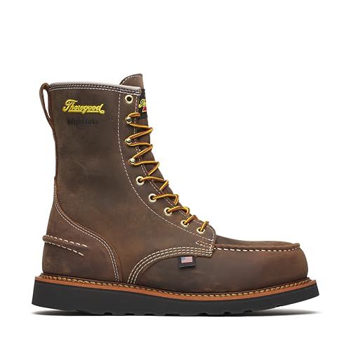 Thorogood 1957 Series – Waterproof – 8" Steel Safety Toe – Durable & Reliable Footwear – Moc Toe Maxwear Wedge Men's Work Boots2