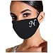 Produktbild Lulupi Glitzer Buchstaben Mundschutz Multifunktionstuch Glänzend Strass Mund-Nasenschutz Motiv Waschbar Baumwolle Maske Weihnachtsmotiv Schwarz Mund-Nasen Bedeckung Face Halstuch Schals Damen Herren