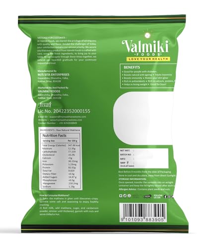 Image of Makhana /fox nut /lotus seed /valmiki makhana /valmiki foods, 1 Kg