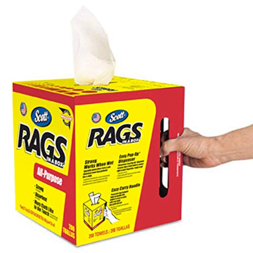 Image of Scott 75260 Rags in a Box, White 2 Boxes (200 Towels per Box)