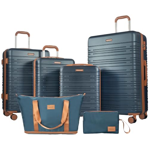 Image of 6-Piece Hardcase Luggage Sets 16 inch20 inch24 inch28 inch | Suitcases with Double Spinner Wheels,TSA Lock,Underseat Duffel Bag