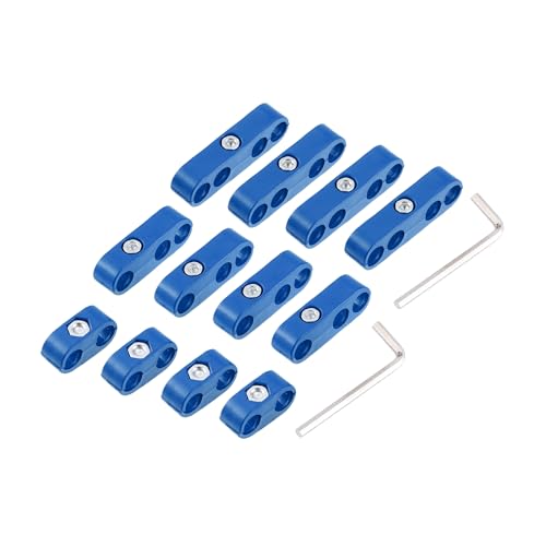 INFINAUTO 2 Set 8mm Car Engine Spark Plug Wire Separator Looms Divider Organizer Clamp Plastic Blue Stylish Design