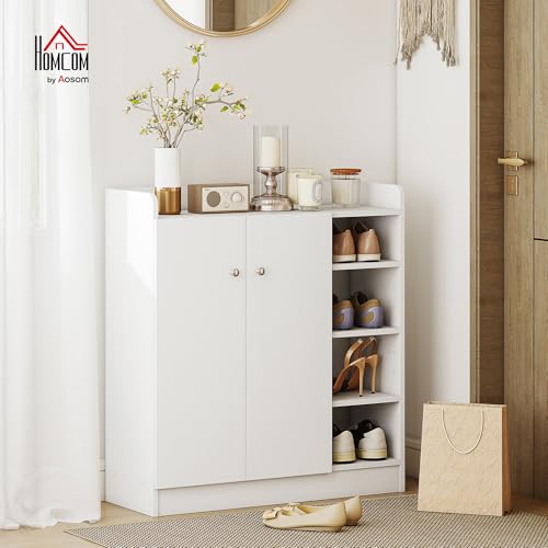 Étagère à chaussures blanche entrée petit espace meuble 83cm - 3