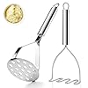 ReaNea Potato Masher Stainless Steel 2pcs, Mashed Potato Masher Kitchen Tool, Durable Mash Potatoes Masher Kitchen Utensils, Kitchen Gadgets Easy to Clean