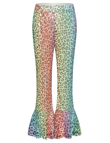 Image of GRACE KARIN Girls Sequin Pants Sparke Trouser Glitter Dance Bell Bottoms 5-14