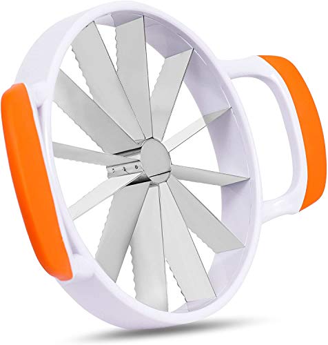 Internet’s Best Melon Slicer - 12 Slices - Large - Cutter Wedges Cantaloupe Fruit Corer - Comfort Grips