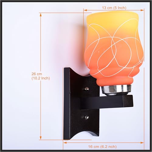 Image of BENE Colorado Wooden Indoor Modern Wall Lamp, E-27 Base Wall Light for Home Decor, Kitchen, Living Room, Bedroom, 13 cm (Dark Brown, Pack of 1)