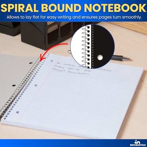Cahier à spirale 70 feuilles et 3 sujets séparés pour notes claires