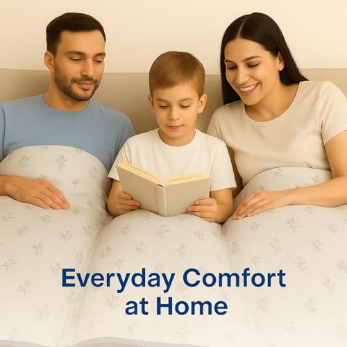 Image of Danip 100% Cotton Reversible AC Dohar Blanket, Throw - Printed Soft, Skin-Friendly, Lightweight & Ideal for All-Weather - 3 Layered Double Bed Dohar for AC Rooms (86 x 94 Inches) - LGrey & Geometry