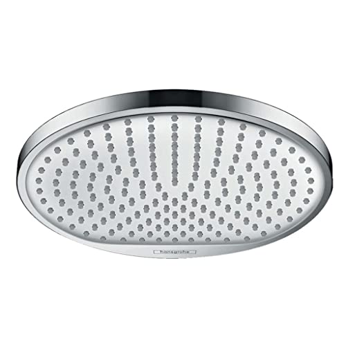 hansgrohe Crometta S - Douche de tête économie d'eau 6,5 l/min (EcoSmart), Douche pluie ronde (240mm), Pommeau de douche avec 1 type de jet pour montage au mur/plafond, Chromé, 26724000