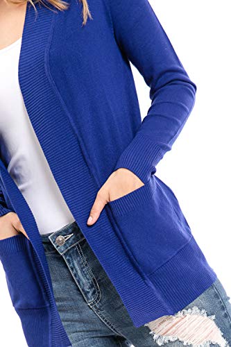 Image of Urban Look Womens Basic Long Sleeve Open Front Comfy Sweater Cardigan