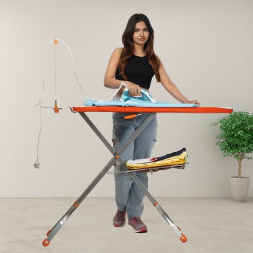 Image of CIPLA PLAST Deluxe Mesh Ironing Board Large & Foldable Aluminised Cloth Cover | Ironing Table for Home | Dress Ironing Table | Iron Press | Cloth Ironing Table | Silver (130X40 cm)