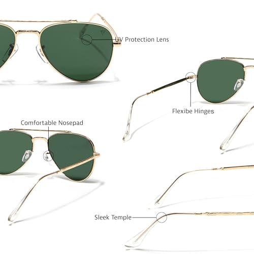 Image of Voyage Aviator Polarized Sunglasses for Men & Women (Black Lens | Grey Frame - MG7619)