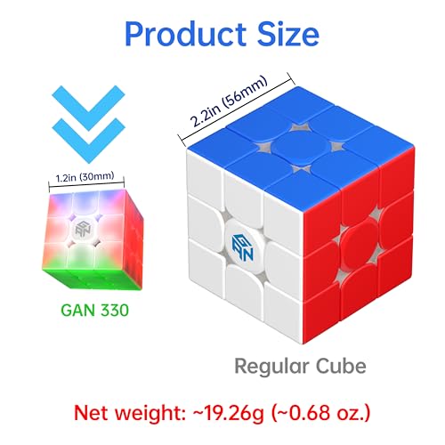 Image of CuberShop GAN 330 Mini Keychain Speed Cube (10th Anniversary Special Version), GAN Cube 3X3 Tiny Collectibles Key Rings Cute Cube Pocket Size GAN330 Keychaincube 10 Anniv