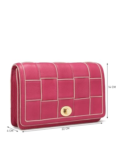Image of Da Milano Women's Leather Sling Bag - Pink