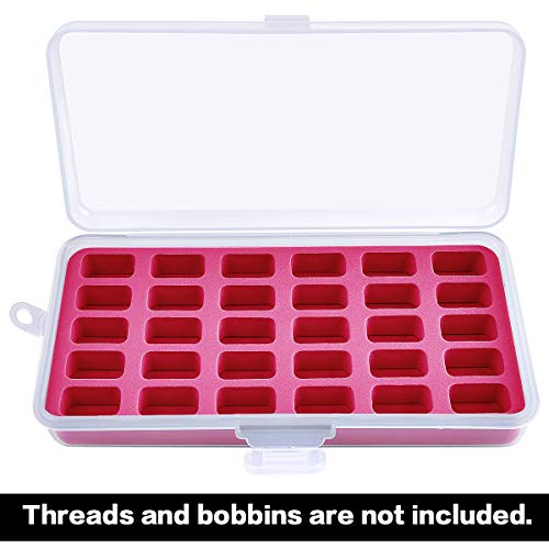 Bobbin Holder Storage Case Sewing Box Thread Organizer Holds 30pcs Bobbins for Brother Sewing Machine- Red(Box Only） - Thumbnail 6