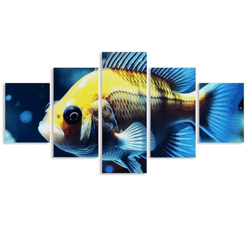 Peintures sur toile encadrées poissons art mural moderne salon et chambre