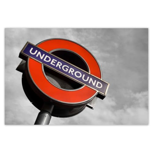 H1137M_TV5BL Papier peint intissé Motif métro de Londres 104 x 70 cm