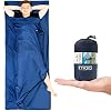 Miqio® 2-in-1 sleeping bag with full zip (left or right): light comfort travel sleeping bag and XL travel blanket in one, summer sleeping bag inner sleeping bag inlay