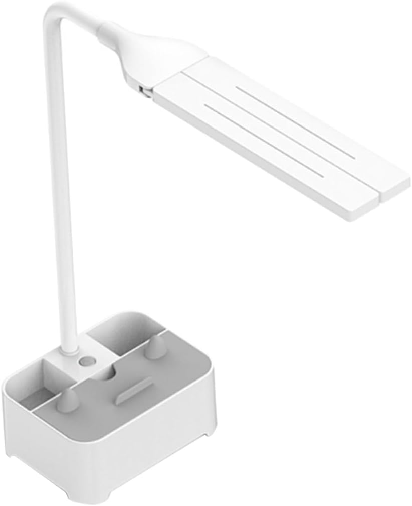 LIFKOME Dual-Head Table Lamp USB Charging Port Adjustable Eye Protection LED Light for Students Portable Reading Lamp Mobile Phone Holder for Home Office and Study