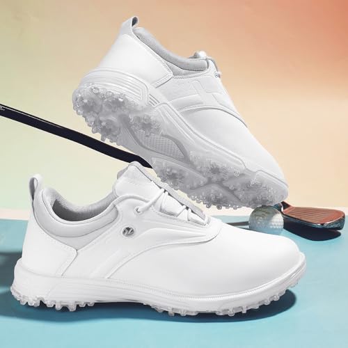 Image of ULTIANT Mens Golf Shoes Waterproof Fixed Spikeless Sole Comfortable Outdoor Sport Shoes Size7.5-13