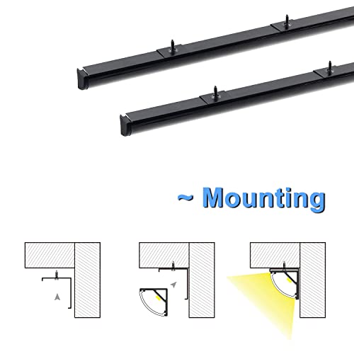 Image of VST 10pack 3.3 ft LED Channel, V Shape Led Diffuser Channel, LED Aluminum Channel System with Black Cover, End Caps and Mounting Clips, Aluminum Profile for LED Strip Light Very Easy Installation