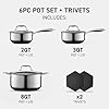 HexClad-Hybrid-Nonstick-6-Piece-Pot-Set-with-2-Silicone-Trivets-2-3-and-8-Quart-Pots-with-Tempered-Glass-Lids-Stay-Cool-Handles-Dishwasher-Friendly-Induction-Ready-Compatible-with-All-Cooktops HexClad Hybrid Nonstick 6-Piece Pot Set with 2 Silicone Trivets, 2, 3, and 8-Quart Pots with Tempered Glass Lids, Stay-Cool Handles, Dishwasher-Friendly, Induction-Ready, Compatible with All Cooktops