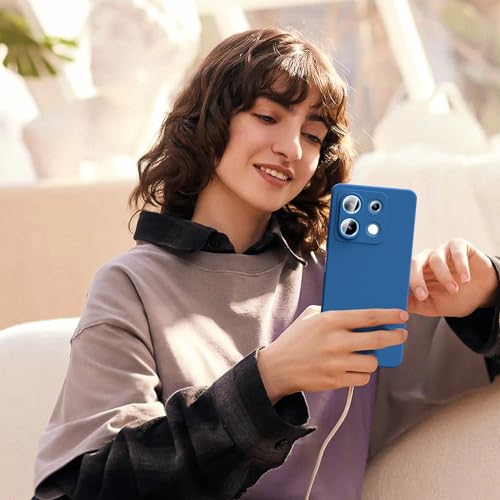 Ikziwreo - Funda para Xiaomi Redmi Note 13 5G, con 2 Pack Protector Pantalla Cristal Templado, Carcasa de Silicona Suave Ultrafina, Case de Goma a Prueba de Choques a los Arañazos - Azu