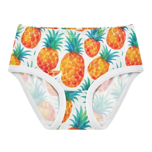 Joisal Cotton Girls Underwear Toddlers Watercolor Pineapples White Girl Panties Cute Stylish Kids Briefs Undies 2t